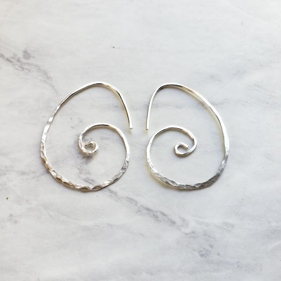 Silver Sacred Spiral Hoops Earrings Shop Dreamers of Dreams