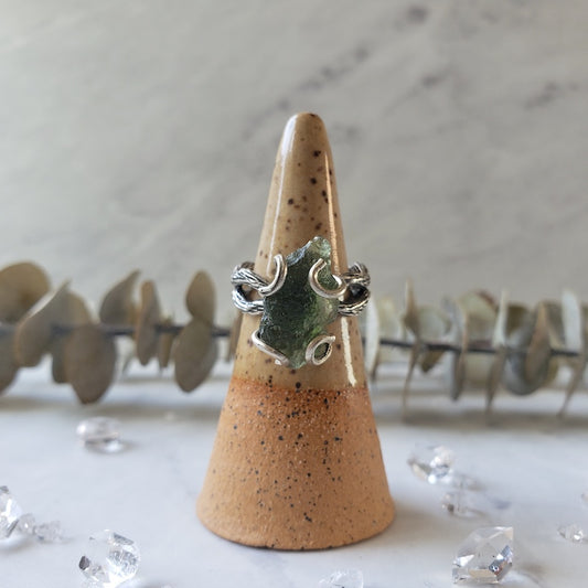 Moldavite Ring Adjustable Silver Moldavite Ring Shop Dreamers of Dreams